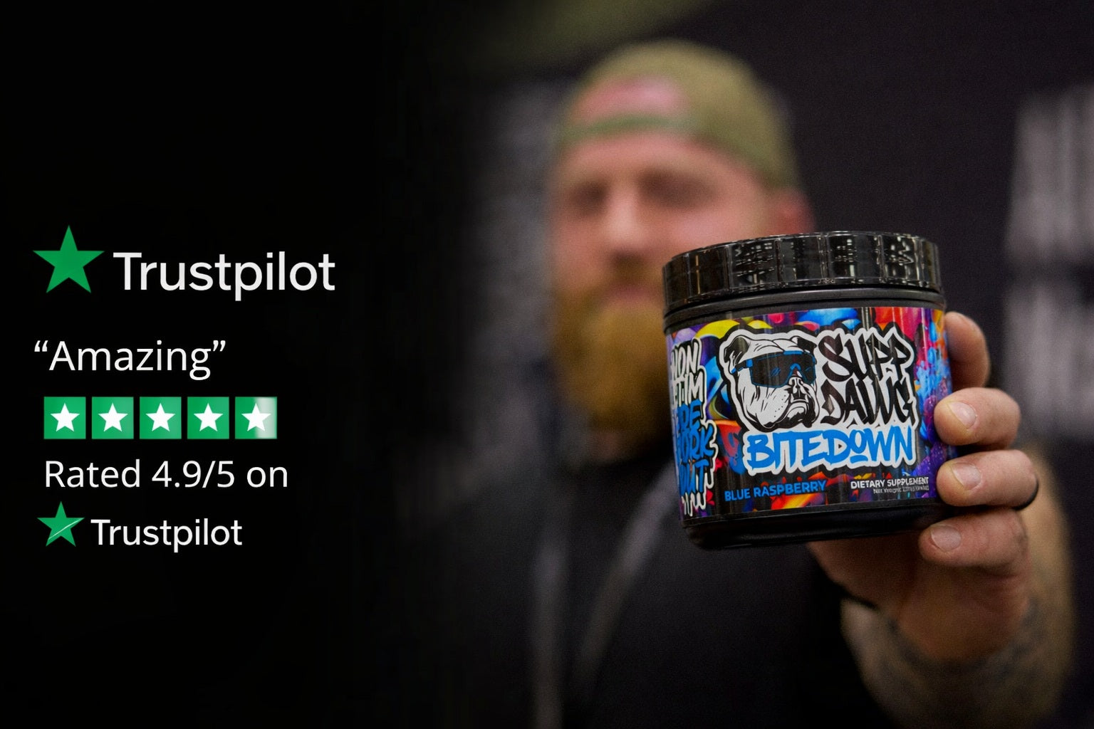 Supp Dawg Bite Down Blue Raspberry pre-workout.