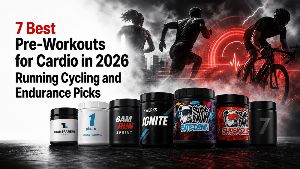 7 Best Pre Workouts for Cardio in 2026: Running, Cycling, Endurance Supplements Displayed.