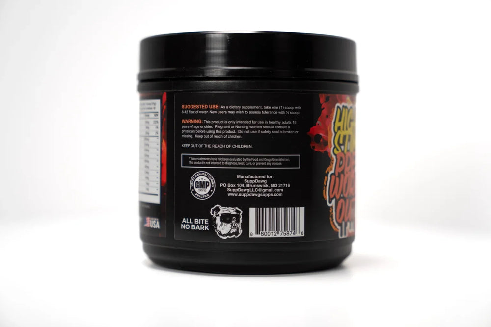 Side view of a Shock Collar tub with directions and product information