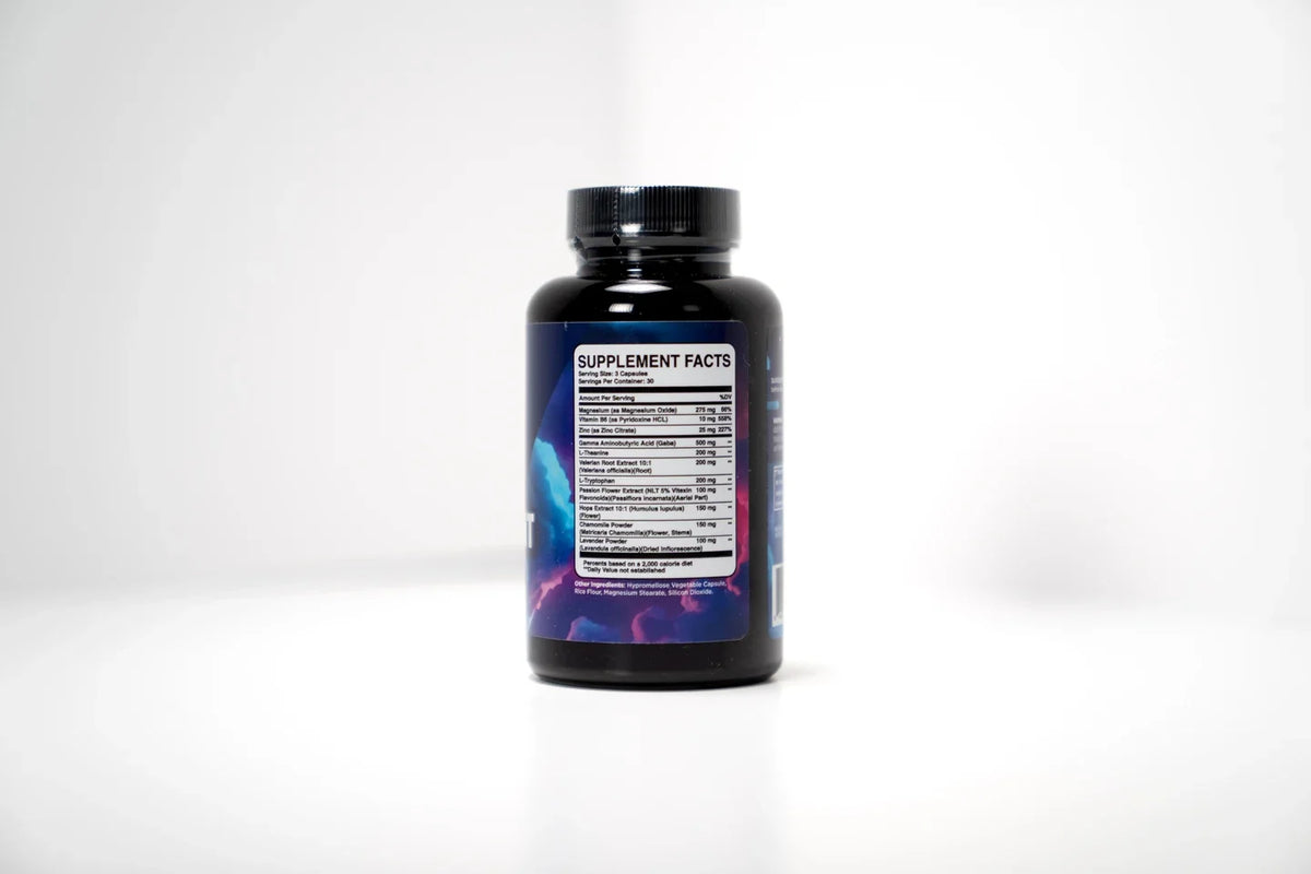 Actual Ruff Night bottle photographed from the Supplement Facts side