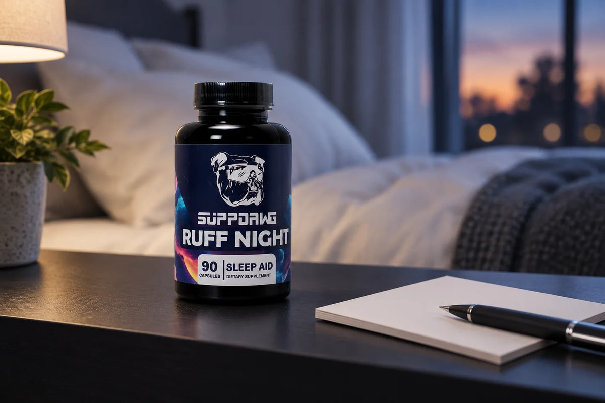 AI-assisted scene of Ruff Night beside blank comparison notes in a calm bedroom.