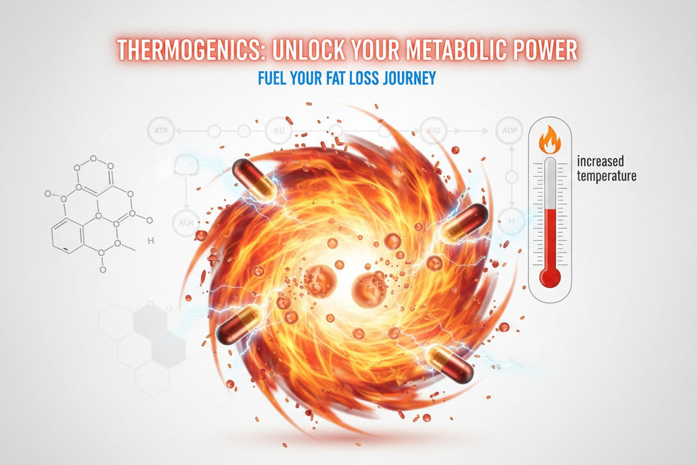 Thermogenics infographic for metabolic power and fat loss journey