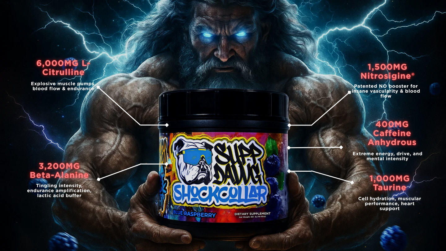 SHOCK COLLAR HIGH-STIM PRE-WORKOUT Banner