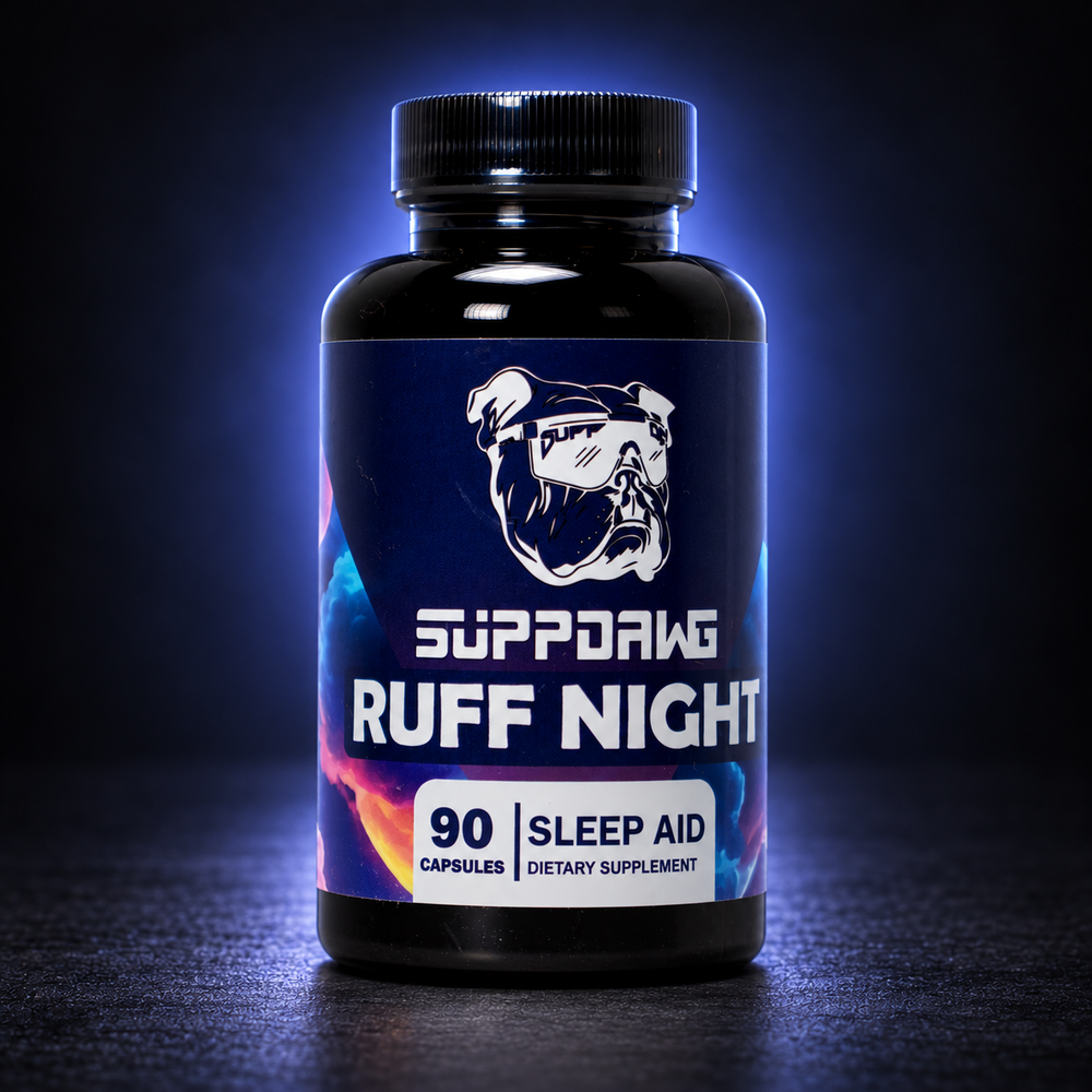 SuppDawg Ruff Night studio-style product creative