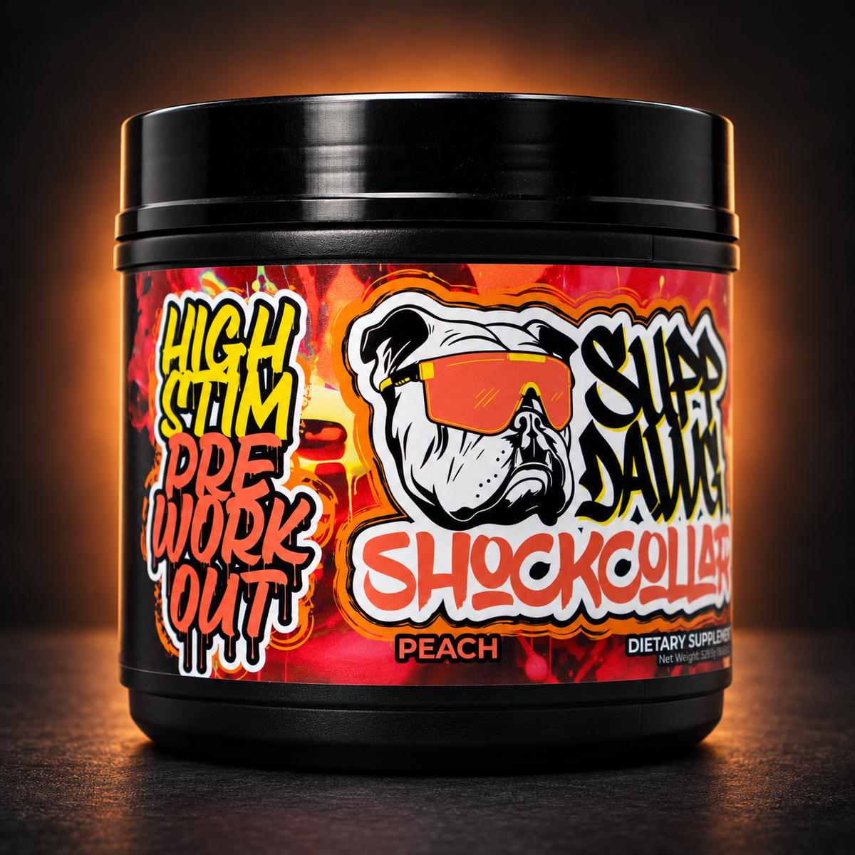 SuppDawg Shock Collar Peach studio-style product creative